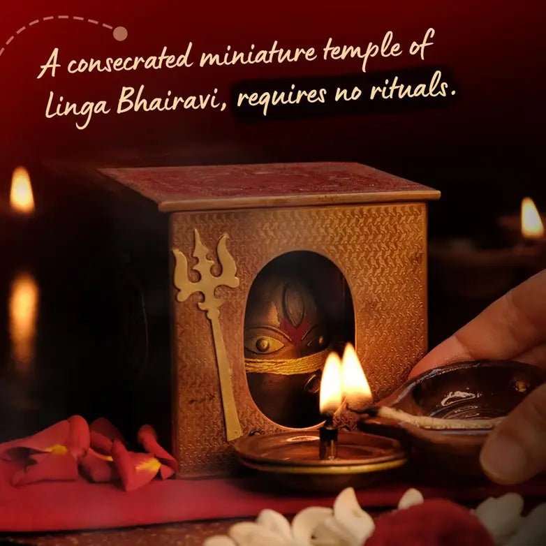 Consecrated Consecrated Linga Bhairavi Gudi. Miniature Linga Bhairavi Devi form for your home.