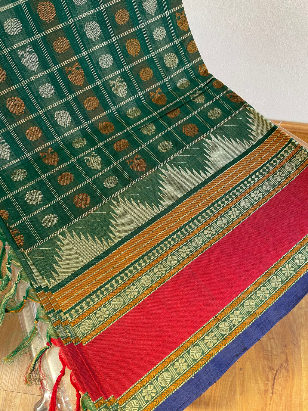 Green & Red Energised Saree