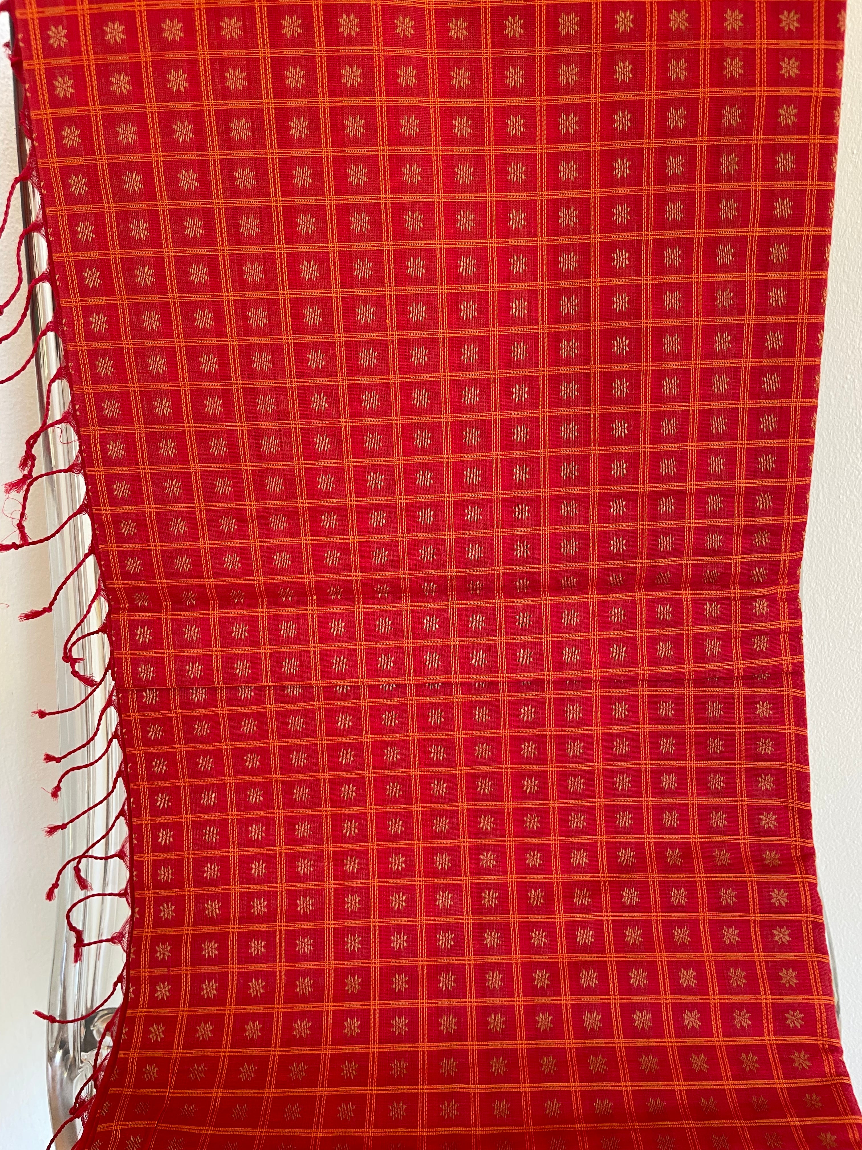 Red with Green Border Energised Saree