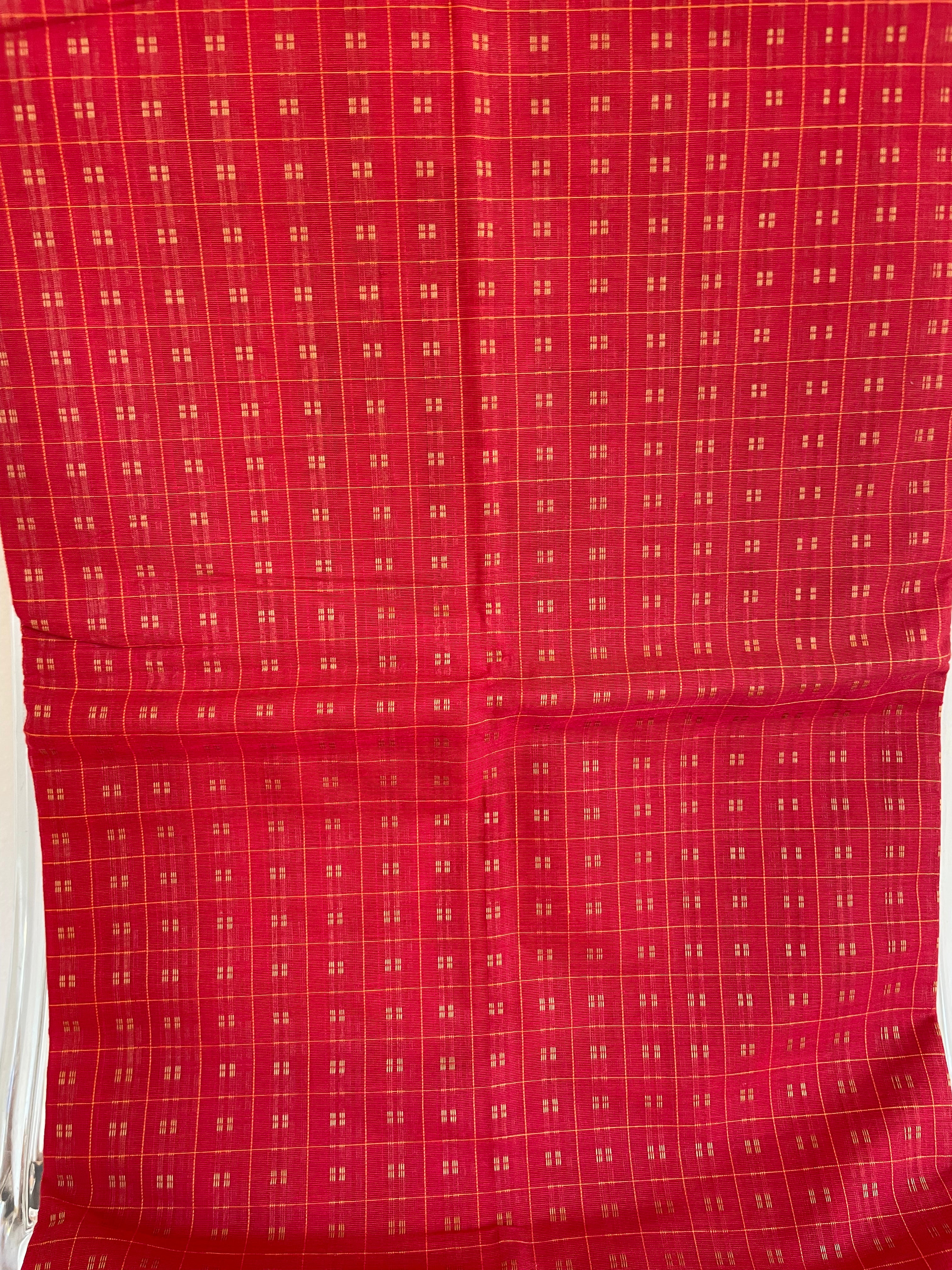 Red with Green Border Energised Saree