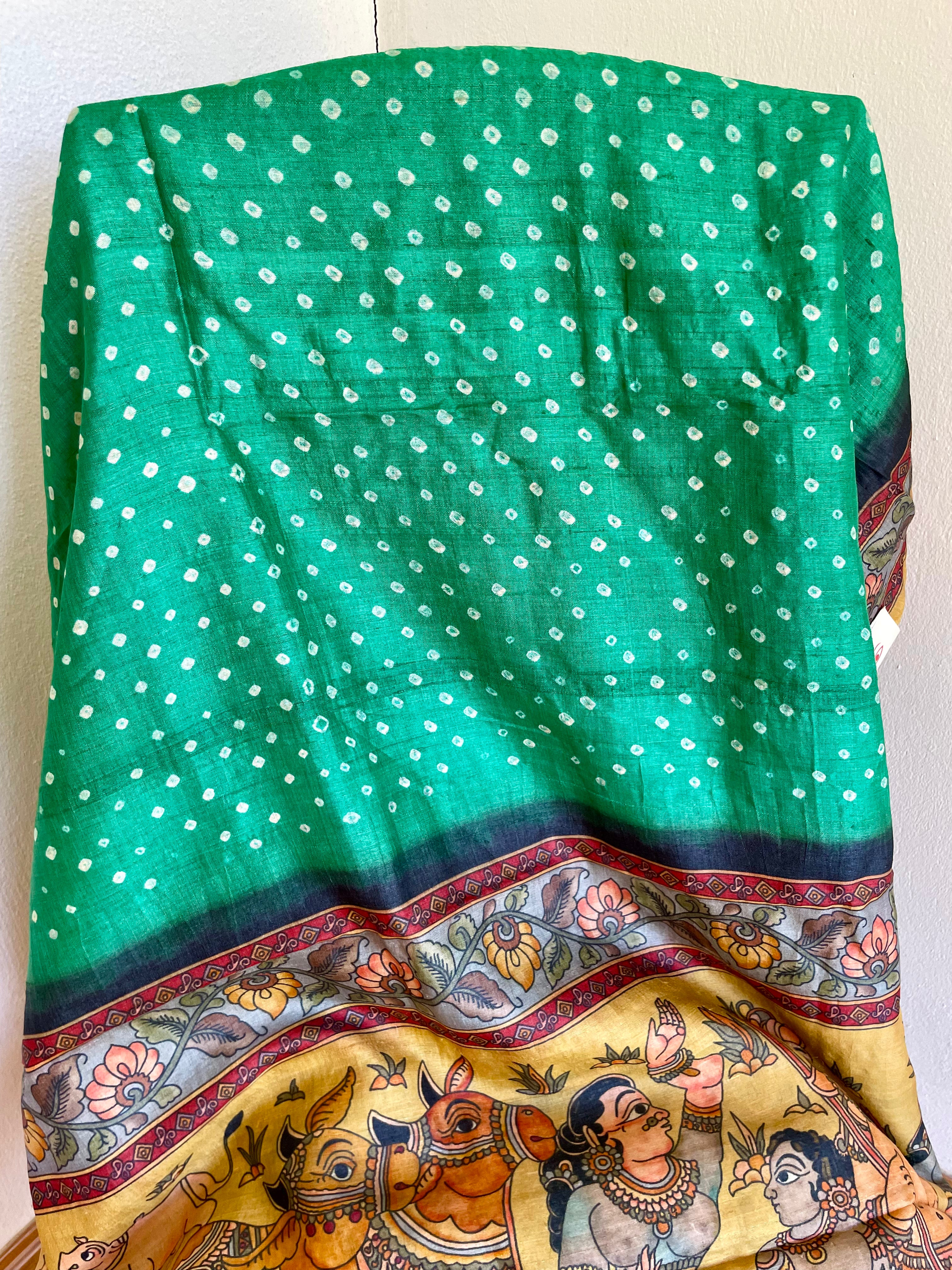Silk Energized Saree with Print and Attached Blouse Piece