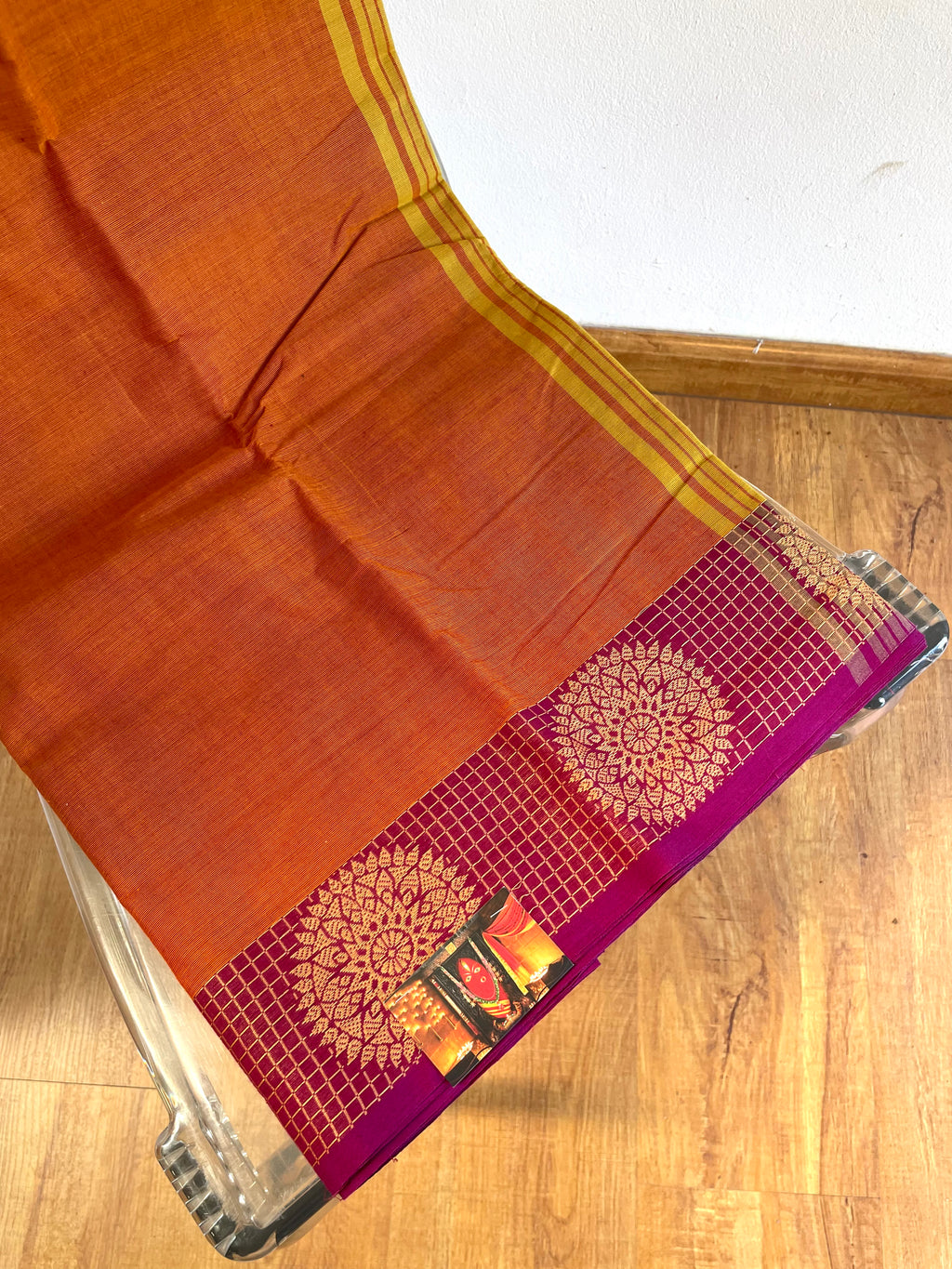 Orange, Purple & Yellow Energised Saree