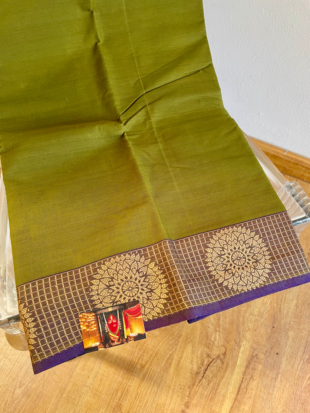 Green & Blue Enegrised Saree