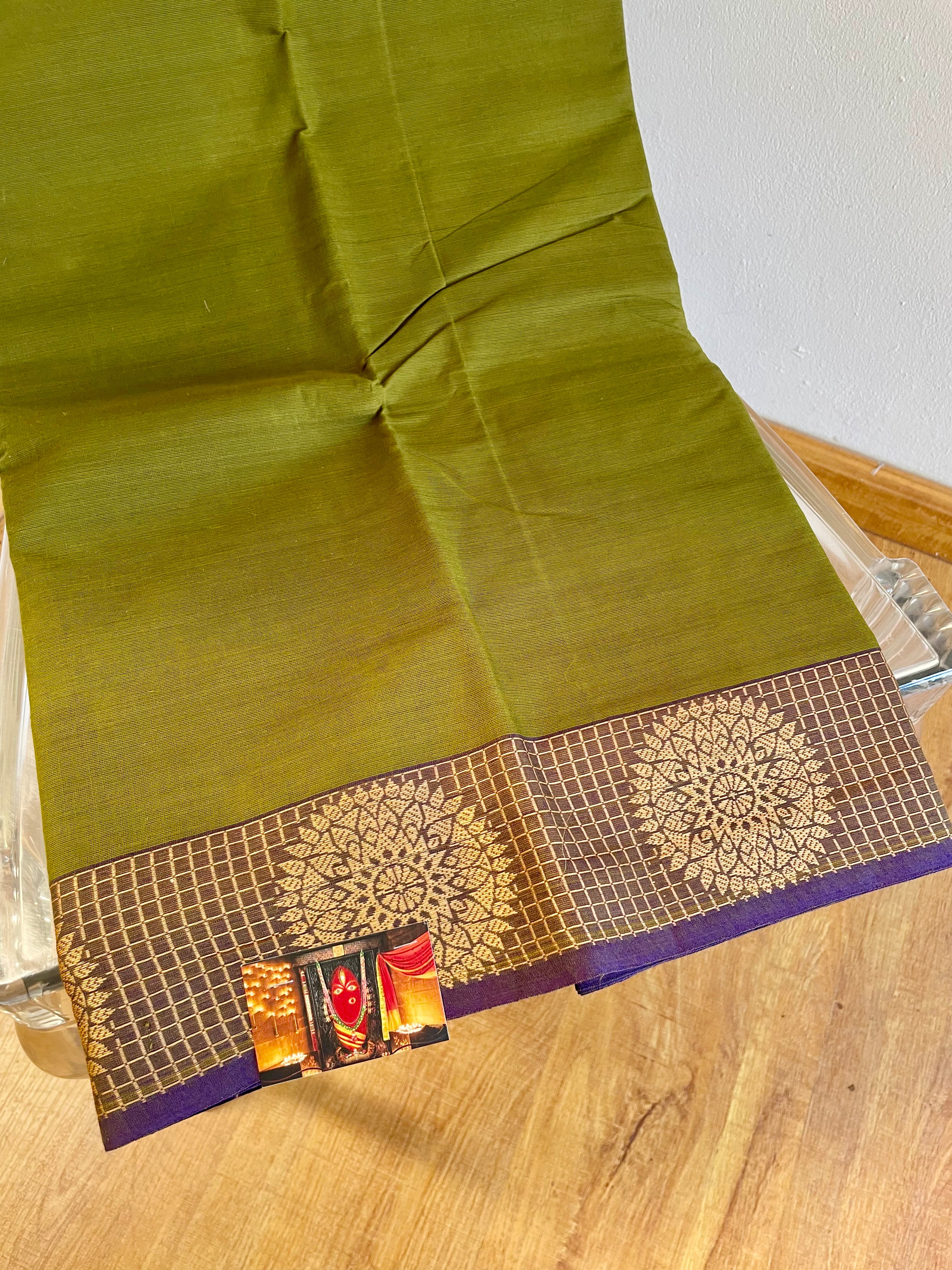 Green & Blue Enegrised Saree