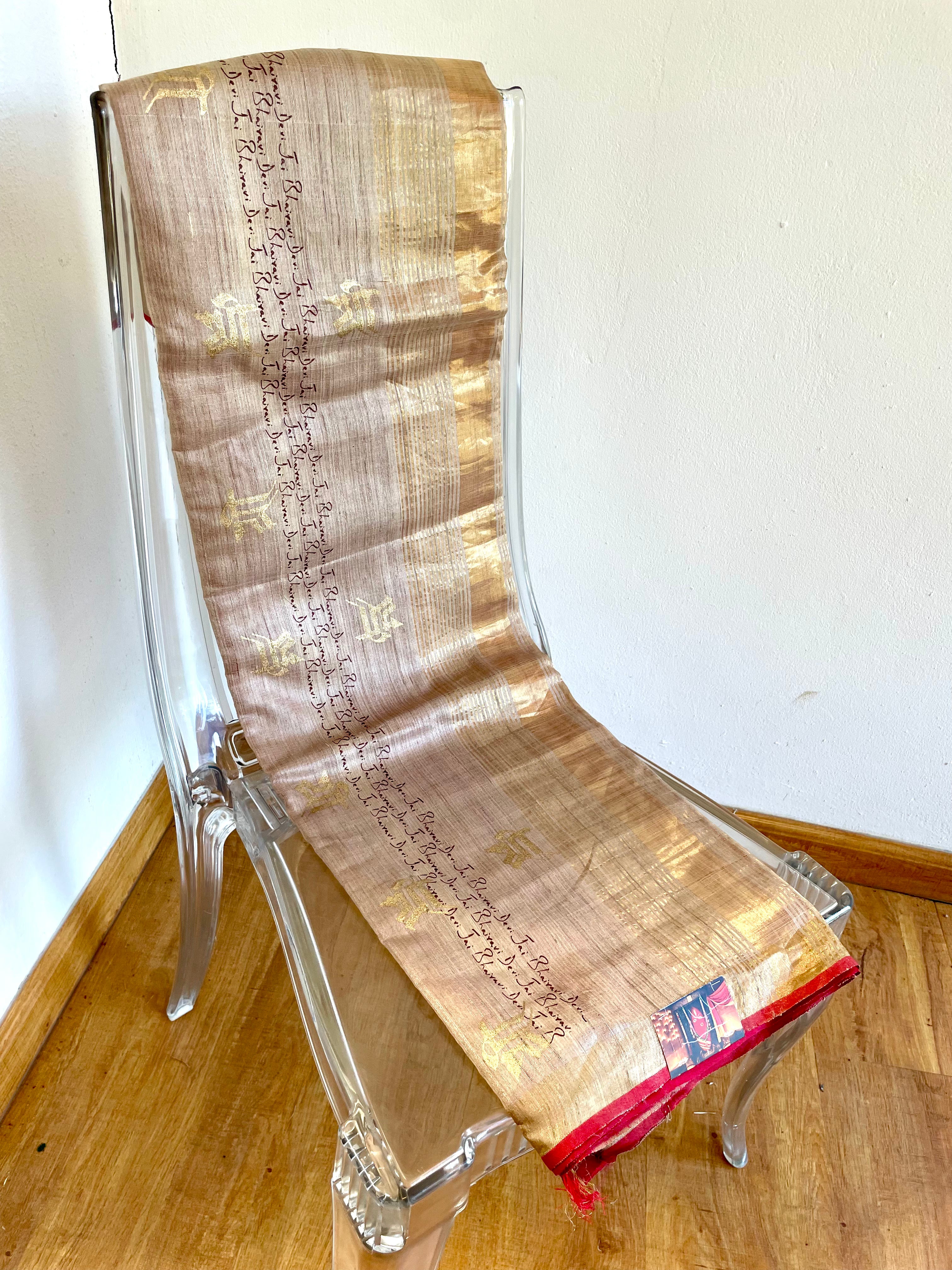 Beige & Gold Energised Silk Saree