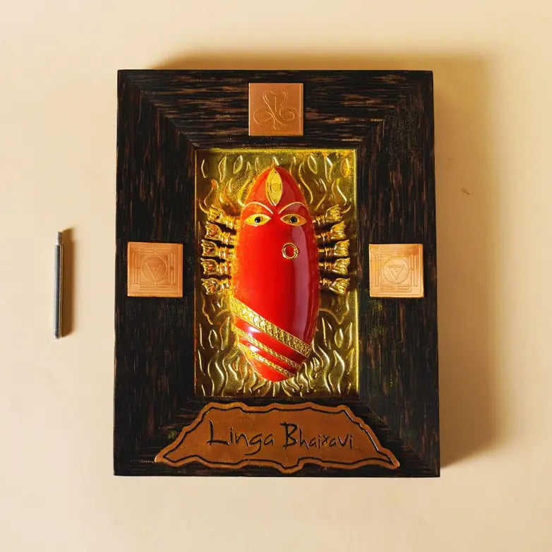 Brass Devi Panel in Kumkum (Consecrated)