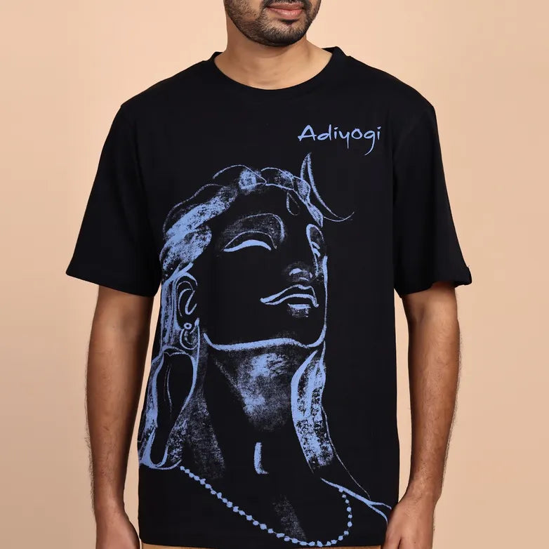 New Arrival Adiyogi Iconic - Screen Printed T Shirt (Black)