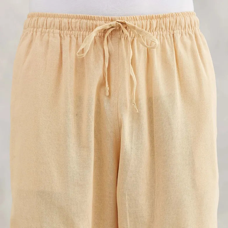 Organic Cotton Drawstring Pants (Beige)