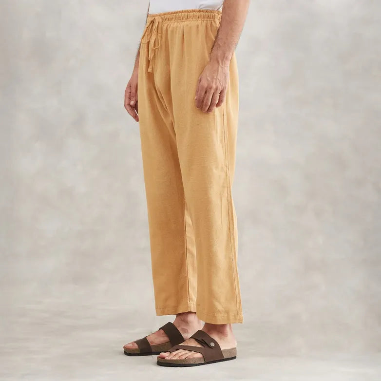 Organic Cotton Drawstring Pants (Khaki)