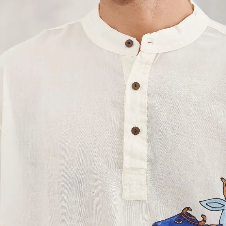 Organic Cotton Nandi Kurta - Off White