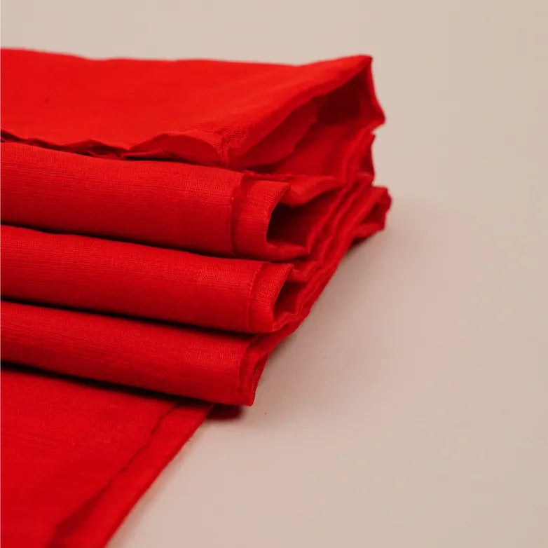Devi Silk Shawl. Energized. Natural Fabric. Fiery Red Colour(Tamil)