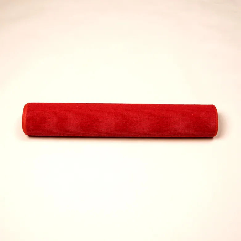 Cotton Rug Yoga Mat Back Rubberized - Red